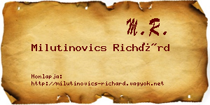 Milutinovics Richárd névjegykártya